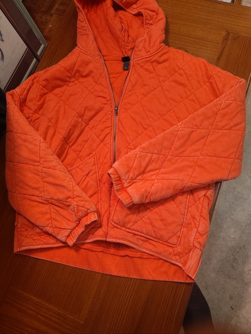 Wild Fable large  Quilted Jacket Pink Full Zip Hooded Women's